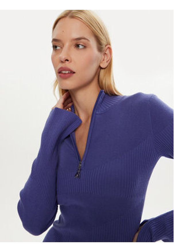 Patrizia Pepe Sukienka dzianinowa 2A2848/K214 -CA29 Niebieski Regular Fit. Kolor: niebieski. Materiał: wełna