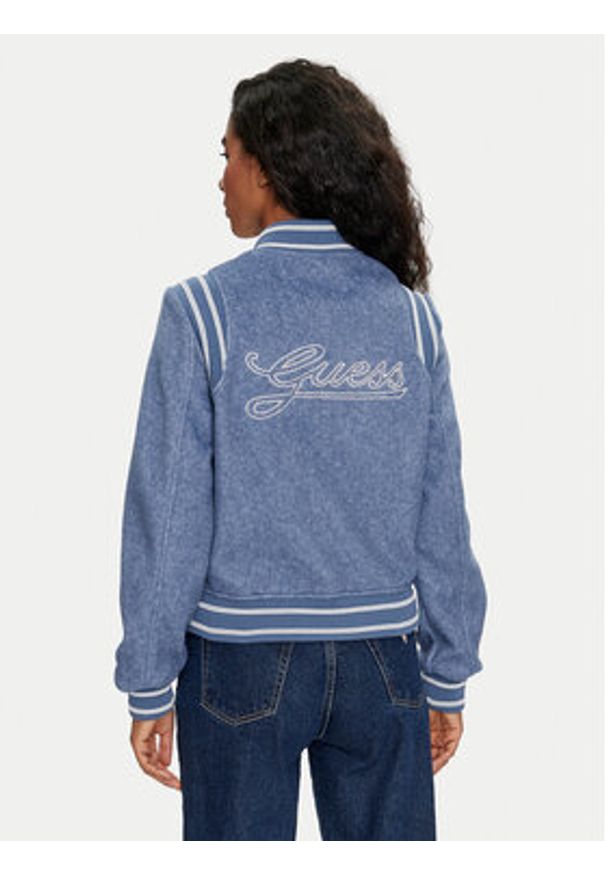 Guess Kurtka bomber Gloria W4RL45 WFWS2 Niebieski. Kolor: niebieski. Materiał: syntetyk