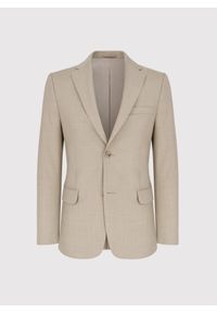 Pako Lorente - PAKO LORENTE - Beżowa marynarka garniturowa wełna. Kolor: beżowy. Materiał: wełna. Wzór: gładki #4