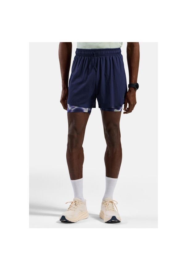 Spodenki męskie Odlo ZEROWEIGHT 5 INCH 2-in-1 short. Kolor: niebieski. Długość: krótkie. Sezon: lato