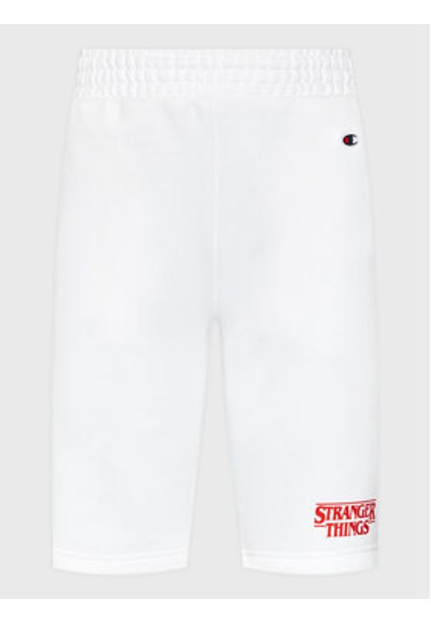 Champion Szorty sportowe Unisex STRANGER THINGS 217782 Biały Regular Fit. Kolor: biały. Materiał: bawełna, syntetyk. Styl: sportowy