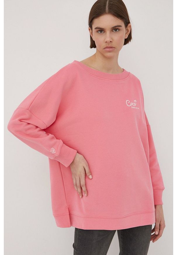Femi Stories bluza bawełniana Ria damska kolor różowy z aplikacją. Kolor: różowy. Materiał: bawełna. Wzór: aplikacja