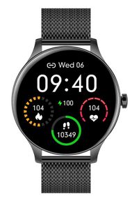 GARETT - Smartwatch Garett Classy czarny stalowy. Rodzaj zegarka: smartwatch. Kolor: wielokolorowy, czarny, szary. Styl: casual, elegancki, sportowy