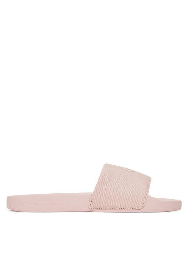 Calvin Klein Jeans Klapki Slide Monogram Wn Logo Ck YW0YW01967 Różowy. Kolor: różowy. Materiał: materiał