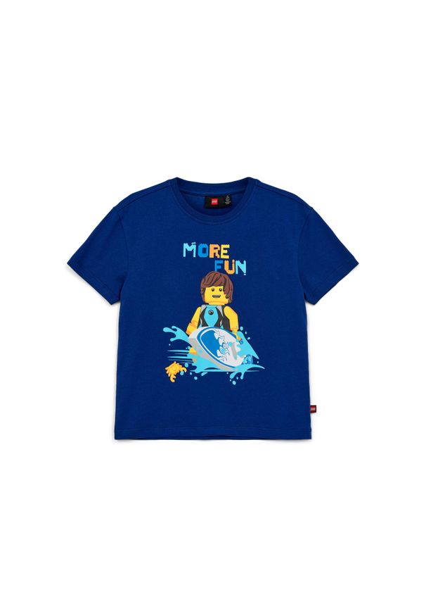 LEGO Koszulka dziecięca Tano 317 z organicznej bawełny, niebieska.. Kolor: niebieski. Materiał: bawełna. Wzór: nadruk. Sezon: lato