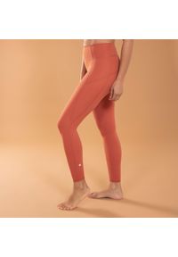 KIMJALY - Legginsy Do Jogi Dynamicznej Damskie Kimjaly. Kolor: brązowy. Materiał: elastan, poliester, materiał. Sport: joga i pilates