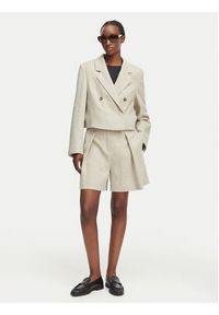 BOSS Szorty materiałowe Tojuna 50558545 Beżowy Relaxed Fit. Kolor: beżowy. Materiał: len #5