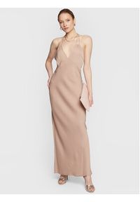 Calvin Klein Sukienka wieczorowa Shine Slip K20K205019 Beżowy Regular Fit. Kolor: beżowy. Materiał: wiskoza. Styl: wizytowy