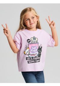 Sinsay - Bawełniana koszulka z nadrukiem Toca Boca - fioletowy. Kolor: fioletowy. Materiał: bawełna. Wzór: nadruk #1