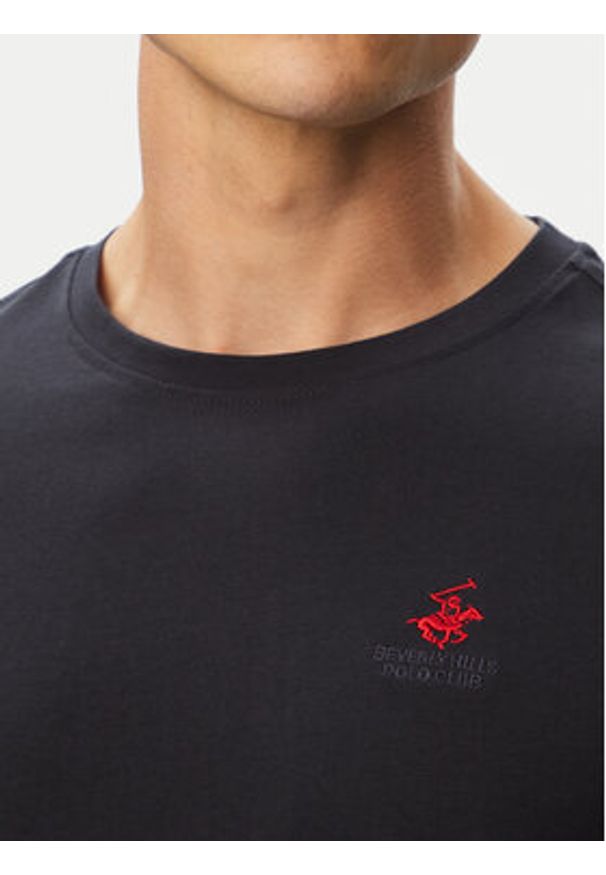 Beverly Hills Polo Club T-Shirt P-SS26M-TS41740 Granatowy Regular Fit. Typ kołnierza: polo. Kolor: niebieski. Materiał: bawełna