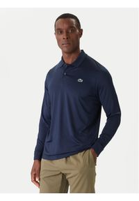 Lacoste Polo DH2615 Granatowy Regular Fit. Typ kołnierza: polo. Kolor: niebieski. Materiał: syntetyk