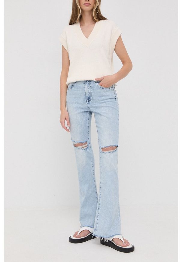 Miss Sixty jeansy damskie high waist. Stan: podwyższony. Kolor: niebieski