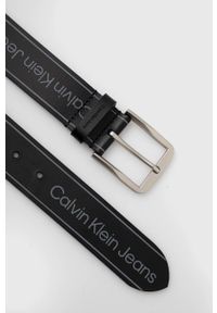 Calvin Klein Jeans pasek skórzany męski kolor czarny. Kolor: czarny #2