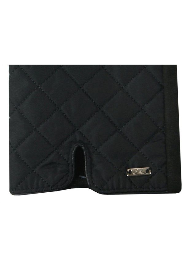 EM Men's Accessories - Eleganckie Pikowane Rękawiczki Męskie - Czarne. Kolor: czarny. Materiał: poliester, bawełna. Wzór: aplikacja. Sezon: zima, jesień. Styl: elegancki