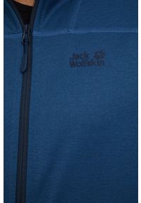 Jack Wolfskin bluza sportowa Horizon męska kolor granatowy gładka. Kolor: niebieski. Materiał: polar, materiał, skóra. Wzór: gładki. Styl: sportowy
