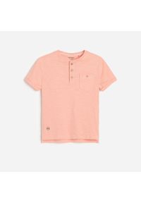 Reserved - Bawełniana koszulka polo - Pomarańczowy. Typ kołnierza: polo. Kolor: pomarańczowy. Materiał: bawełna