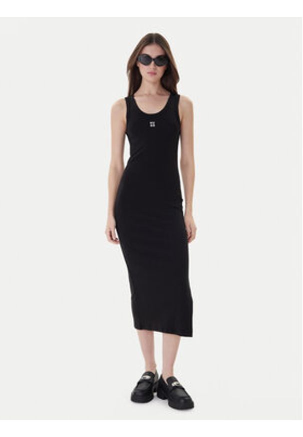 Hugo Sukienka codzienna Nalimera 50514521 Czarny Slim Fit. Okazja: na co dzień. Kolor: czarny. Materiał: bawełna. Typ sukienki: proste. Styl: casual