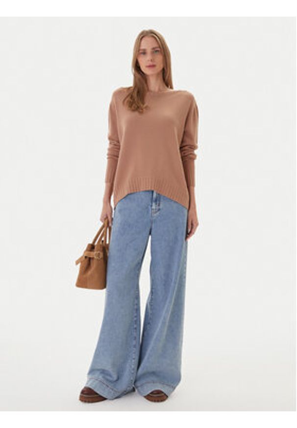 Kontatto Sweter 3M0808C Beżowy Relaxed Fit. Kolor: beżowy. Materiał: syntetyk