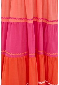 TwinSet - Twinset sukienka kolor różowy maxi rozkloszowana. Kolor: różowy. Materiał: tkanina. Długość rękawa: na ramiączkach. Długość: maxi #2