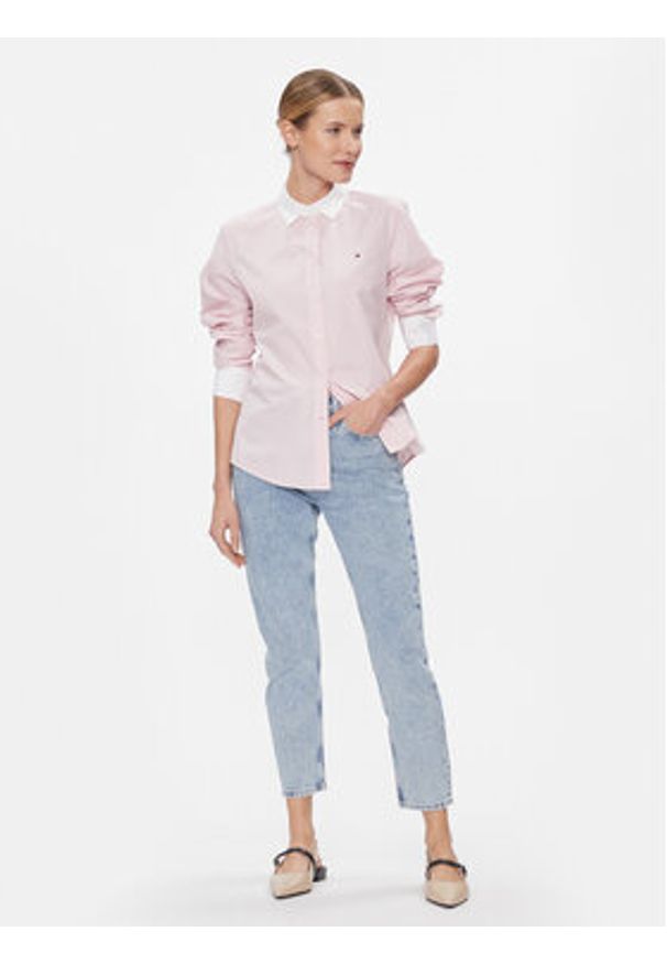 TOMMY HILFIGER - Tommy Hilfiger Koszula Fill A Fill Regular Shirt WW0WW40531 Różowy Regular Fit. Kolor: różowy. Materiał: bawełna