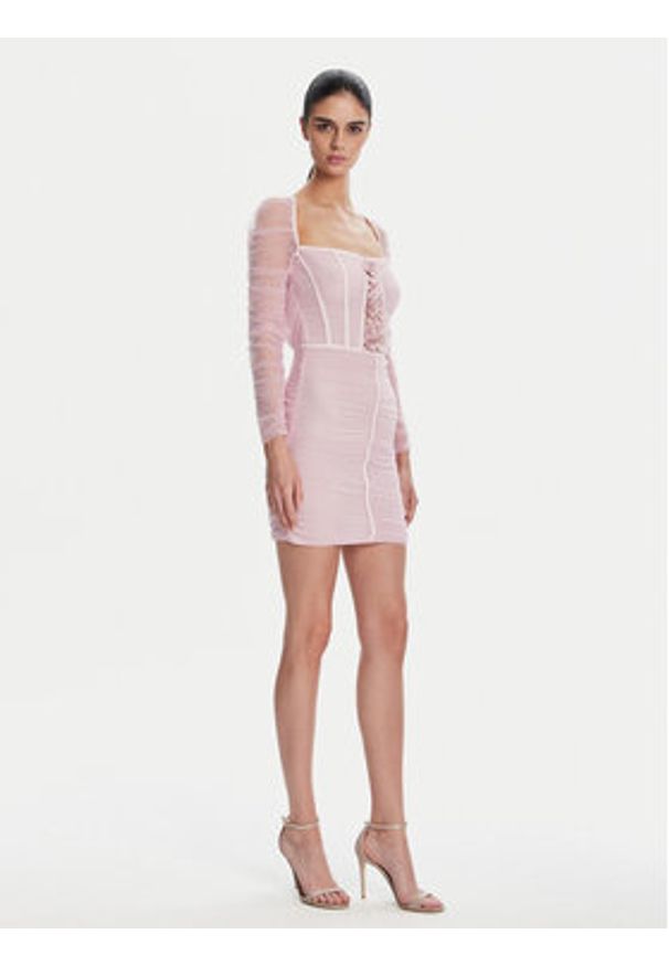 Elisabetta Franchi Sukienka koktajlowa AB68352E2 544 Różowy Slim Fit. Kolor: różowy. Materiał: syntetyk. Styl: wizytowy