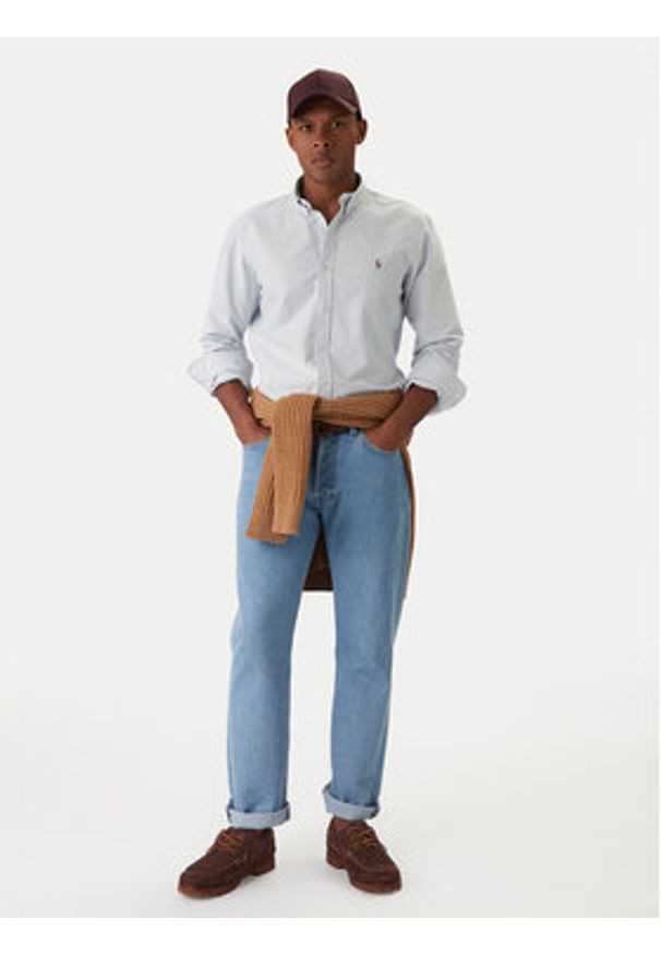 Polo Ralph Lauren Koszula Core Replen 710549084 Niebieski Slim Fit. Typ kołnierza: polo. Kolor: niebieski. Materiał: bawełna