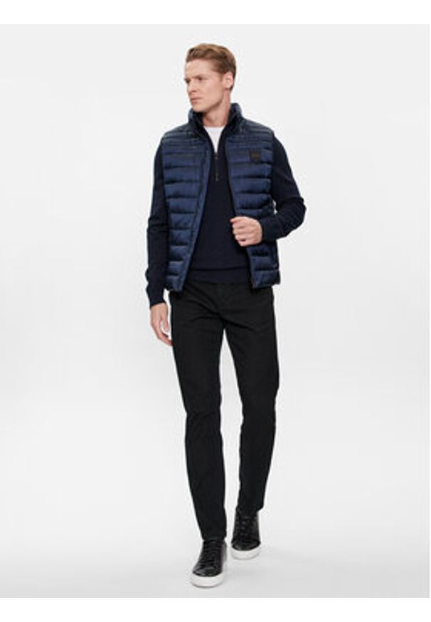 BOSS Bezrękawnik Odeno1 50505255 Granatowy Slim Fit. Kolor: niebieski. Materiał: syntetyk. Długość rękawa: bez rękawów
