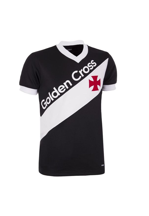COPA FOOTBALL - Camisola de Futebol Retro Vasco da Gama 1985 Manga Curta. Kolor: czarny. Sport: piłka nożna