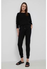 Lauren Ralph Lauren Spodnie 200841612002 damskie kolor czarny dopasowane high waist. Stan: podwyższony. Kolor: czarny. Materiał: dzianina #2