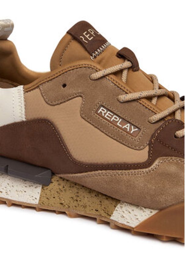 Replay - REPLAY Sneakersy GMS1P .000.C0073L Beżowy. Kolor: beżowy. Materiał: zamsz, skóra