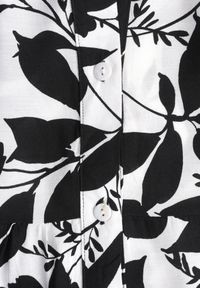 Born2be - Czarno-Biała Długa Sukienka z Abstrakcyjnym Wzorem i Rękawami 3/4 Thalorias. Kolor: czarny. Długość: maxi #5