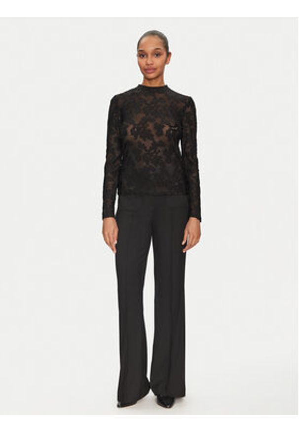 Morgan Bluzka 251-TEVORA Czarny Slim Fit. Kolor: czarny. Materiał: syntetyk