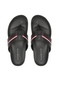 TOMMY HILFIGER - Tommy Hilfiger Japonki Leather Toe Post Sandal FM0FM04460 Czarny. Kolor: czarny. Materiał: skóra #4