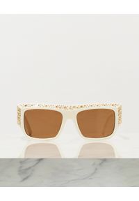 PALM ANGELS - Białe okulary przeciwsłoneczne Casablanca. Kształt: prostokątne. Kolor: biały. Materiał: materiał. Wzór: aplikacja #7