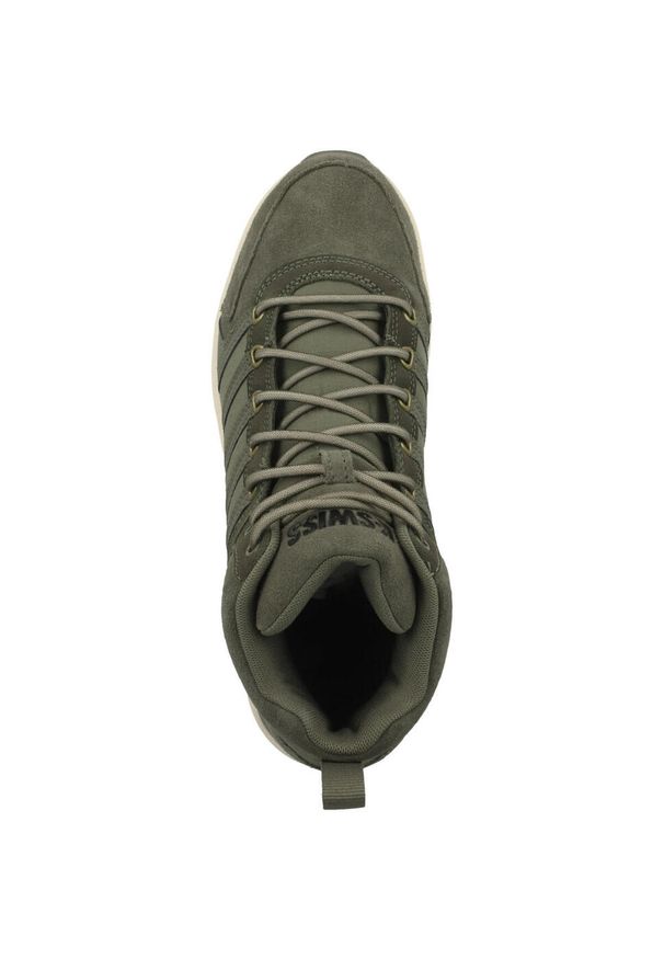 Buty do chodzenia męskie K-Swiss Vista Trainer Mid. Kolor: zielony. Materiał: skóra, tkanina. Szerokość cholewki: normalna. Sport: turystyka piesza