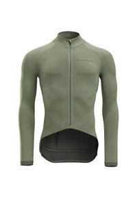 VAN RYSEL - Bluza rowerowa Van Rysel Racer na rower szosowy. Kolor: wielokolorowy, zielony, brązowy. Materiał: polar, materiał. Długość rękawa: długi rękaw. Długość: długie. Sport: kolarstwo #1