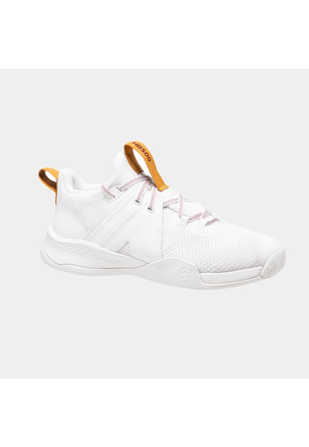 KIPSTA - Buty do piłki ręcznej Atorka H500 Faster. Zapięcie: zamek. Kolor: biały, brązowy, pomarańczowy, czerwony, wielokolorowy, żółty. Materiał: guma. Sport: piłka ręczna