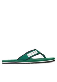 TOMMY HILFIGER - Tommy Hilfiger Japonki Patch Hilfiger Beach Sandal FM0FM05435 Zielony. Kolor: zielony. Materiał: materiał #3