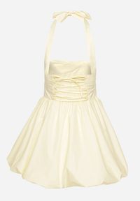 Born2be - Żółta Bawełniana Sukienka Vices Wiązana na Szyi Fenarea. Okazja: na co dzień, na imprezę. Kolor: żółty. Materiał: bawełna. Sezon: lato. Typ sukienki: proste. Styl: casual #5