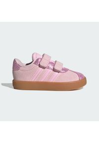 Adidas - Buty dla dzieci VL Court 3.0. Zapięcie: pasek. Kolor: brązowy, różowy, wielokolorowy. Sport: turystyka piesza, tenis