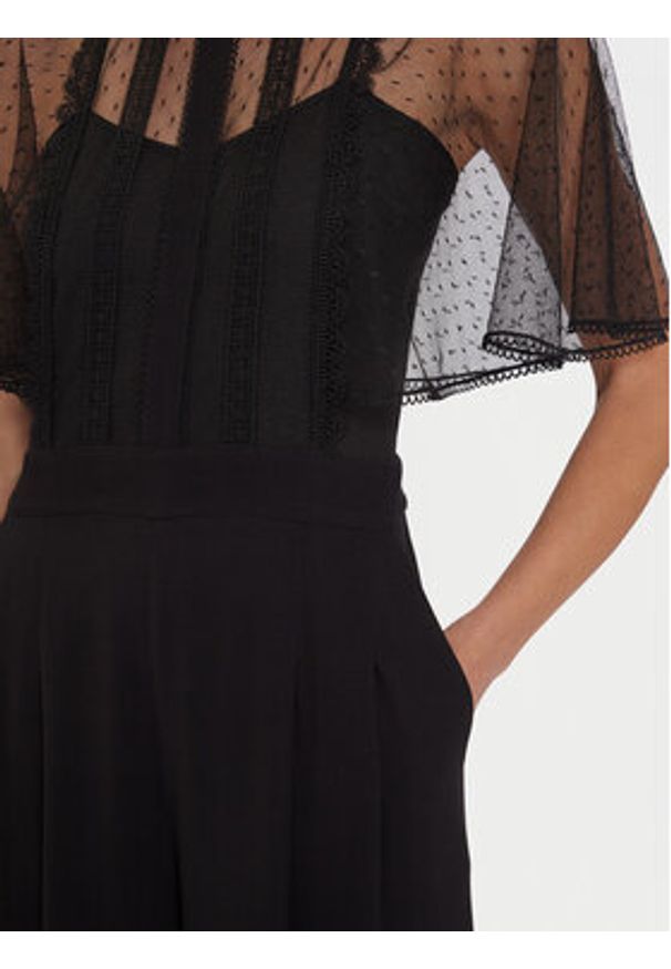 TwinSet - TWINSET Kombinezon 252TT2340 Czarny Wide Leg. Kolor: czarny. Materiał: wiskoza, syntetyk