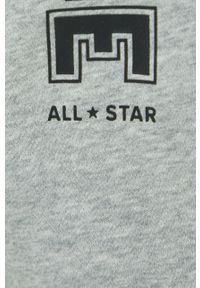 Converse spodnie dresowe kolor szary z nadrukiem. Kolor: szary. Materiał: dresówka. Wzór: nadruk #5
