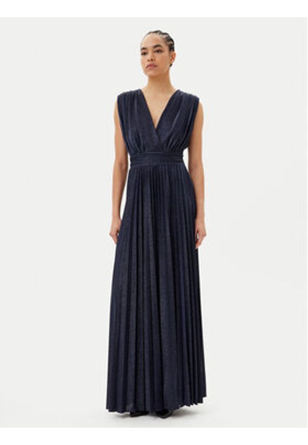 Morgan Sukienka wieczorowa 251-REINE1 Granatowy Regular Fit. Kolor: niebieski. Materiał: syntetyk. Styl: wizytowy