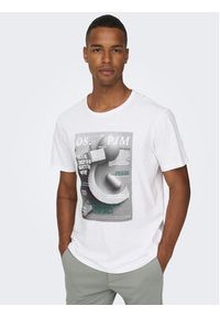 Only & Sons T-Shirt 22026378 Biały Regular Fit. Kolor: biały. Materiał: bawełna #2