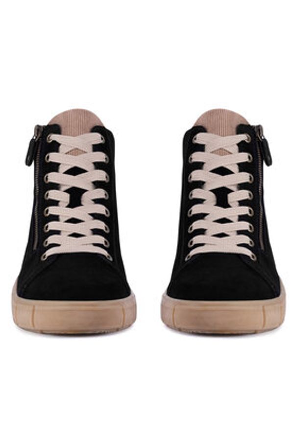 Remonte Trzewiki D1T70-03 Czarny. Kolor: czarny. Materiał: skóra, zamsz