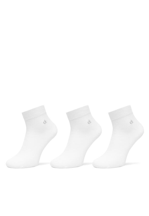 Calvin Klein Zestaw 3 par niskich skarpet męskich 701234209 Biały. Kolor: biały. Materiał: materiał, bawełna