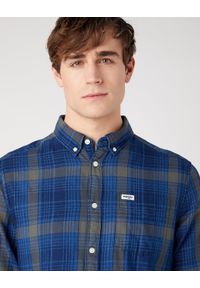 Wrangler - WRANGLER 1 PKT BUTTON DOWN MĘSKA KOSZULA W KRATĘ KRATA DARK INDYGO 112341058. Typ kołnierza: button down #2