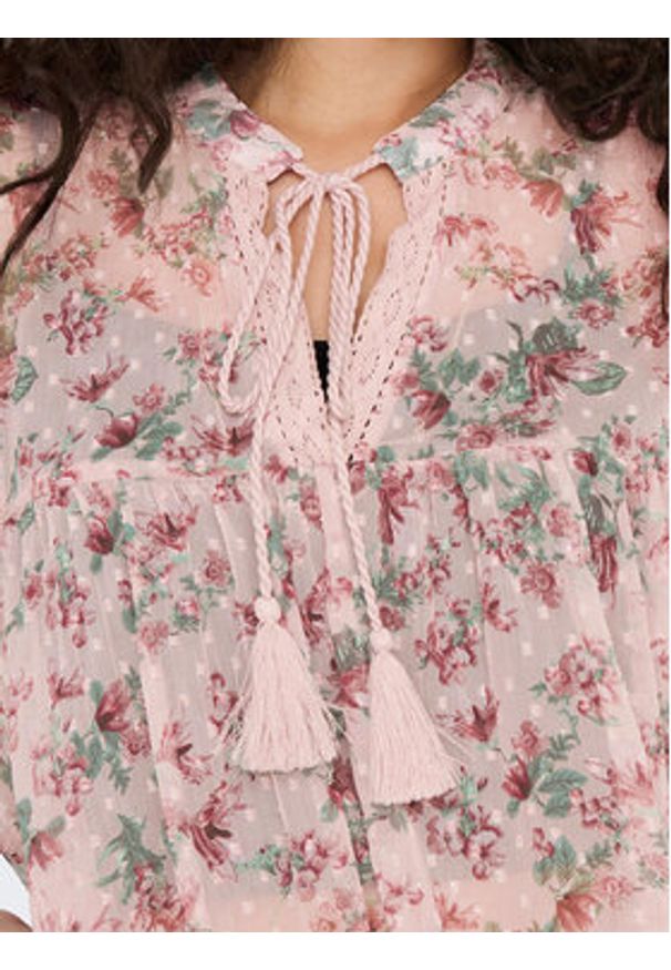 only - ONLY Bluzka Aida 15283695 Różowy Loose Fit. Kolor: różowy. Materiał: syntetyk