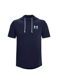 Koszulka sportowa męska Under Armour Rival Terry Lc Ss Hd. Kolor: niebieski, wielokolorowy, biały. Materiał: poliester, bawełna. Długość rękawa: krótki rękaw. Długość: krótkie
