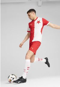Puma - Męska koszulka domowa SK Slavia Praga 24/25 PUMA White Red. Kolor: biały, czerwony, wielokolorowy